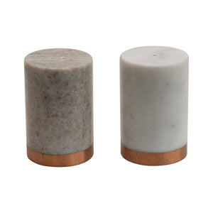 Marble and Copper Salt & Pepper Set